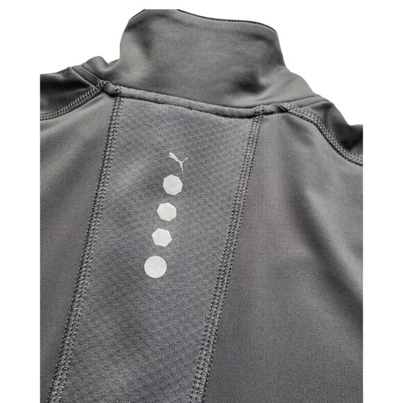 NWT Puma Core Long Sleeve Half Zip Pullover Dark Shadow/Flame Size S - Picture 3 of 5